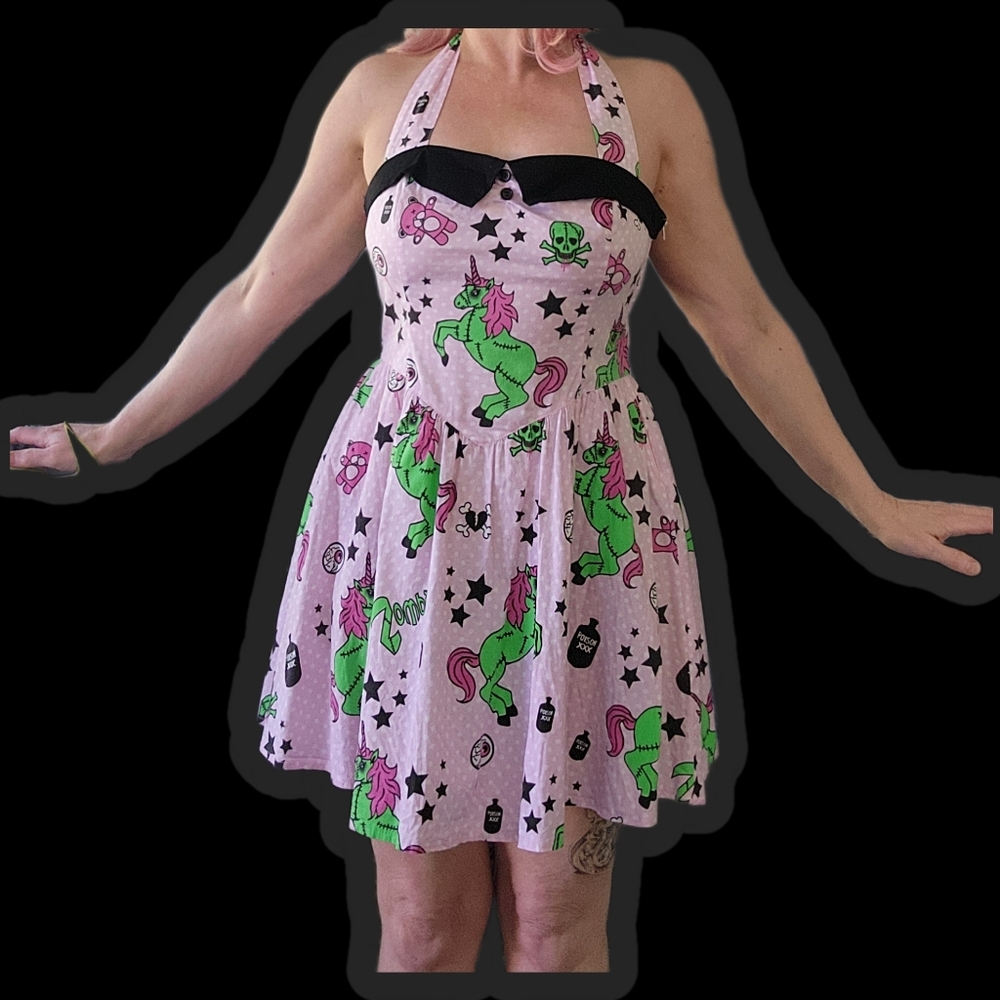 Hell Bunny Zombie Unicorn Dress - L